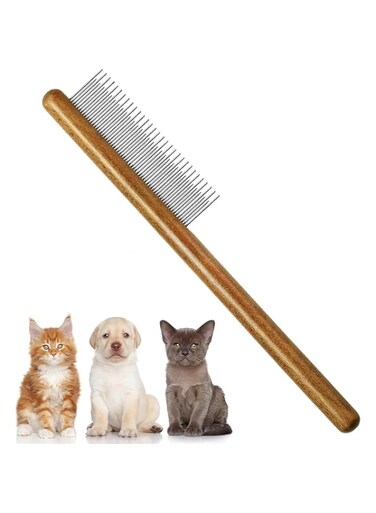 Dederwern Dog Combs, Rounded Teeth Cat Combs, Solid Wood Flea Comb Suitable for Cats, Dogs, Rabbits and Other Pets Grooming Long Hair