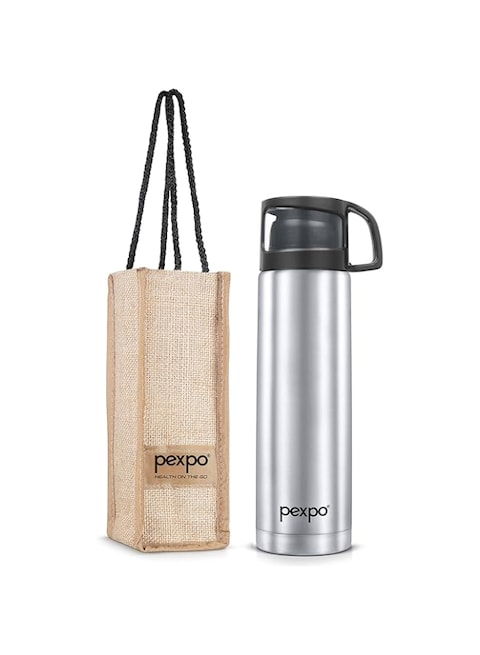 Pexpo Fererro Hot &amp; Cold Stainless Steel Water Bottle - 1000 ml SILVER