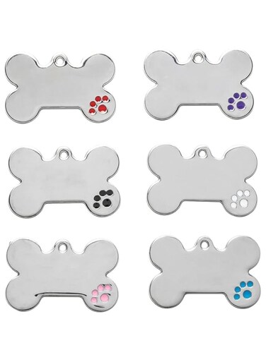 BIGTHREE Dog Tags Personalized, Bone ID Tags for Dogs, Pet Identity Name Tags, Blank Dog Tags, for Dogs Cats Pets Name Phone Number Craft Tag