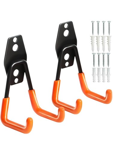 2-Pack Heavy Duty Garage Hooks, Mount U Hooks for Wall Hanging, Cables &amp; Tools &ndash; Small Utility Organizer