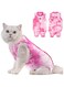Avont Cat Recovery Suit - Kitten Onesie for Cats After Surgery, Cone of Shame Alternative Surgical Spay Suit for Female Cat, Post-Surgery or Skin Diseases Protection -Tie-dye Pink(L)