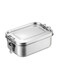 Premium Stainless Steel Lunch Box Leakproof Bento Box with Steel Lid, Silicone Gasket &amp; Lock Clips - Single Tier, 900ML