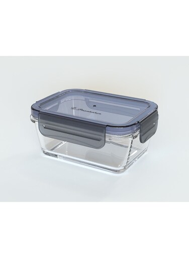 Lockie Lock Glass Food Container, 365 Ml, Blue Lid, Stackable, 52 Mm Height, 99X133 Mm Blue