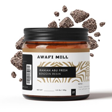 AWAFI MILL Irani Abu Fresh Jawi Incense 100g   Dark Benzoin Chunks