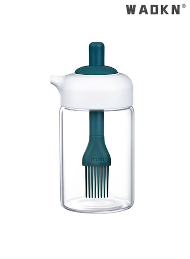 Multifunctional Silicone Brush and Oil Dispenser - 2-in-1 Glass Bottle, Press and Control Oil, Ideal for Outdoor BBQ, Easy to Use, Perfect for Grilling and Cooking, Healthy Eating