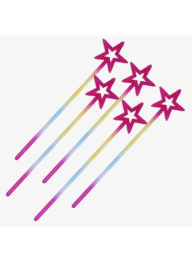 SYOSI Star Fairy Wands, 5PCS Girls Costume Props Star Magic Wand Angel Fairy Wands Sticks Birthday Party Wedding Halloween Cosplay Christmas 13 Inches (Multicolor)