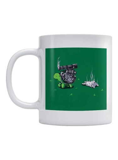 Turtle Printed Mug Green/White