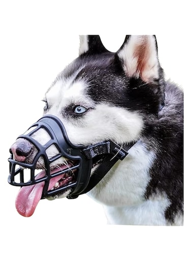 Barkless Dog Muzzle, Basket Muzzle Anti Biting Chewing, Sturdy Lightweight Muzzle Allows Panting Drinking, Cage Muzzle for Small Medium Large Dogs, Suitable for Grooming Trimming Training