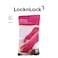 LocknLock Pink Rubber Gloves (M) 36cm - Non-Slip Grip, Comfortable Fit, Ideal for Household Cleaning