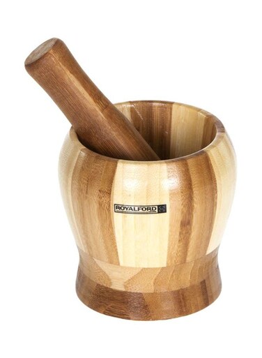 Bamboo Grinding Bowl Multicolor Brown Brown 0.492kg