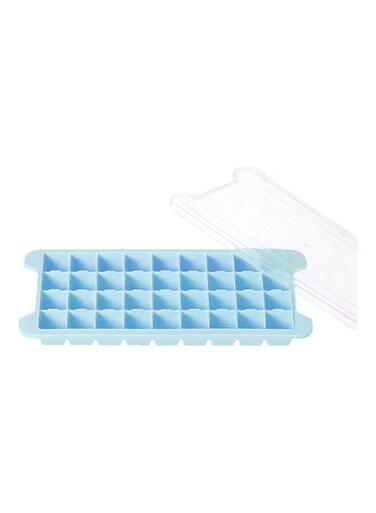 Ice Cube Tray Ice Cube Mold Container Frozen Cubes 36 Compartments with Lid for Bars Households Party Blue 26*3*12cm
