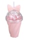 Straw Cold Drink Cup With Bow Pink/Clear