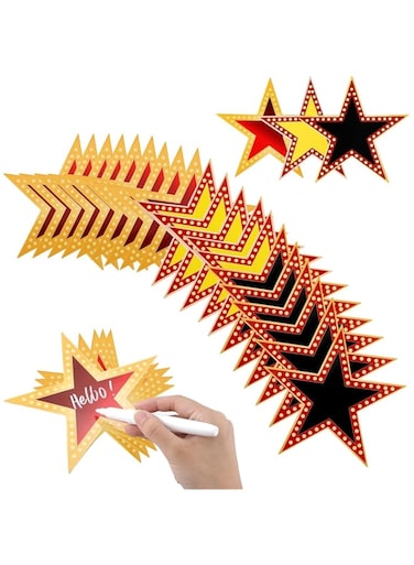Tazweeq 90Pcs Movie Star Cardboard, Red Carpet Awards Night Decorative Cardstock, Star Paper Cardstock, For Paper Star Confetti Cutouts for Bulletin Board Movie Party Decorations Supplies