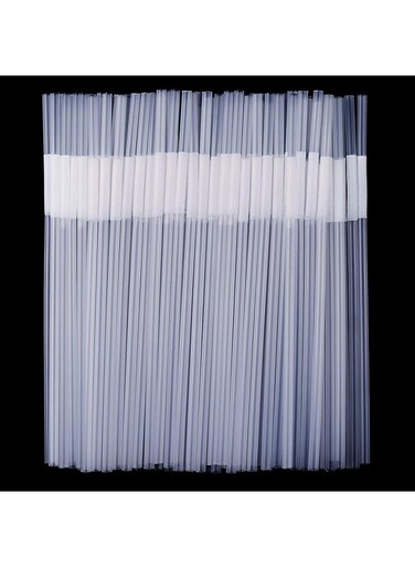 Zmaxqii 300 Pcs Clear Flexible Plastic Straws, BPA-Free Disposable Bendy Straws, 10.2" Long and 0.23'' Diameter