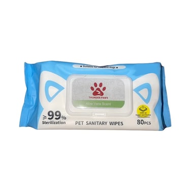 Thunder Paws Aloe Vera Sanitary Pet Wipes Suitable For Cats and Dogs