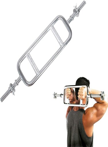 Miracle Fitness Hexagon Barbell Olympic Trap Bar, Hexagonal Small Hole Universal Barbell Bar, Solid Steel Sturdy and Durable, with Chrome Coating, Used for Weight Lifting, Shrugging, Pressing