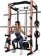 Miracle Fitness All In One Multi Function Smith Machine With Cable Crossover, Weight Lifting &amp; Home Training Machine, Fully Black Color