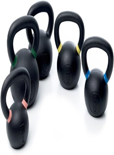 مجموعة كرات حديدية مطلية بمسحوق من Miracle Fitness، (من 4 كجم إلى 20 كجم) لتمارين القوة والأوزان - تمارين كروس فيت واللياقة البدنية الوظيفية وتمارين تقوية عضلات الجذع