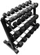 Miracle Fitness Three-tier 10 Pair - Dumbbell Rack Black Dumbbell Rack (Color : Black, Size : 990 * 530 * 930mm) Home and Commercial Gym Fitness Maximum Weight Capacity of 500 kg, Black