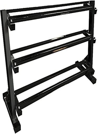 Miracle Fitness Three-tier 10 Pair - Dumbbell Rack Black Dumbbell Rack (Color : Black, Size : 990 * 530 * 930mm) Home and Commercial Gym Fitness Maximum Weight Capacity of 500 kg, Black