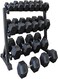 Miracle Fitness Hex Dumbbell Set with Dumbbell Rack &ndash; Strength Training Equipment &ndash; Fitness Weights &ndash; Tough and Durable, Cast Iron Dumbbell Set &ndash; Gym Equipment &ndash; 2.5 to 20 KG &ndash; 8 Pairs