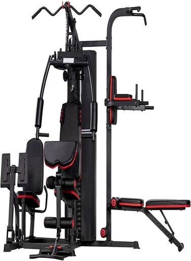 Miracle Fitness 3 Station Multi Gym with 71KGs Weight Stack With Pull Up station Situp Bench and Leg Press
