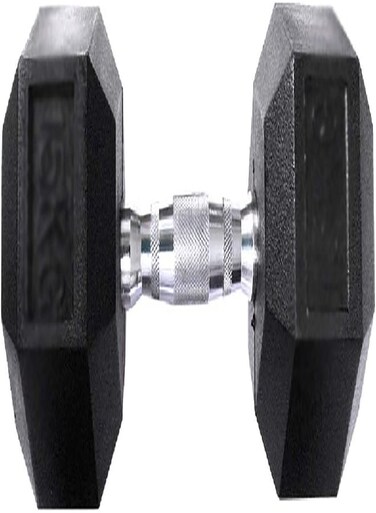 Miracle Fitness Hex Dumbbell Men's Home Fitness Equipment Gym Commercial Rubberized Dumbbell Knurled Handle Single 2.5 Kg, 5 Kg, 10 Kg, 15 KG (Color : Black, Size : 20kg)