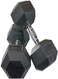 Miracle Fitness Hex Rubber Dumbbells (Black)
