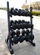 Miracle Fitness Dumbbell Rack Vertical Three-Layer Dumbbell Rack Household Men's Hexagon Dumbbell Rack Thick Steel Plate Storage Rack (Color : Black, Size : 92 * 60 * 95.5cm)