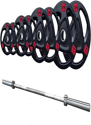 Miracle Fitness Weight Plates 175 KG Body Pump Set - 72 Inches Olympic Bar With Collars, Miracle Fitness