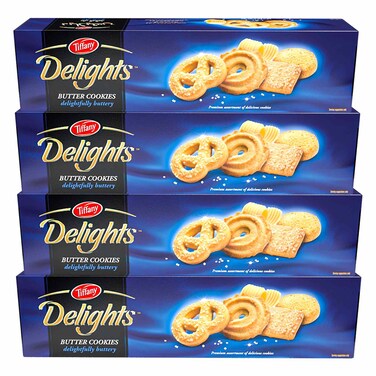 Tiffany Delights Butter Cookies, 80g Pack of 4