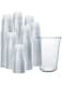HTE Packing Juice Cup Clear Strong Disposable 100 Pieces - Ideal for iced coffee, smoothies, Bubble Boba tea, milkshakes, frozen cocktails, water, sodas, juices, snacks, dessert and more. (8 Oz)