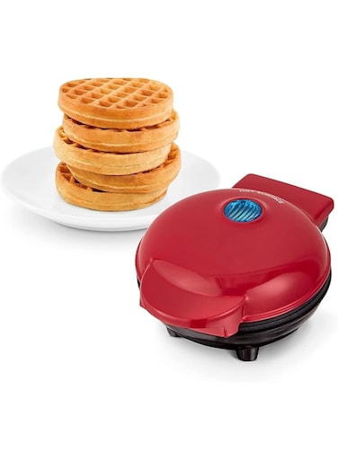 Beauenty Mini 4 Inch Waffle Maker Machine for Individuals, kids party, Paninis, Hash Browns, Other On the Go Breakfast, Lunch,or Snacks, with Easy to Clean, Non-Stick Sides (Round)