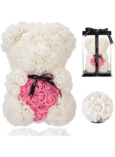 Rose Teddy Bear, Girlfriend Gifts, Gifts for Girls, mom, Women, Girlfriend, Unique Gifts, Flowers for delivery, The Perfect Party Clear Gift Box