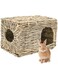SKEIDO Foldable Woven Rabbit Cages Pets Hamster Guinea Pig Bunny Grass Chew Toy Mat House Bed Nests for Small Animal Rabbit Accessories (26 * 30 * 36)