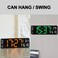 6629 13 Inch Multifunctional LED Living Room Large Screen Wall Clock - Black Shell Red Light