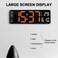 6629 13 Inch Multifunctional LED Living Room Large Screen Wall Clock - Black Shell Red Light