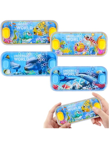 Azonee Handheld Water Games, 4 Packs Ocean Theme Water Toss Ring Game Aqua Toy Water Ring Game for Kids Stocking Stuffers Handheld Water Game Travel Games for Kids and Family for Party Favor
