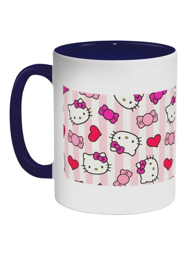 Hello Kitty Printed Coffee Mug Dark Blue/White/Pink 325ml