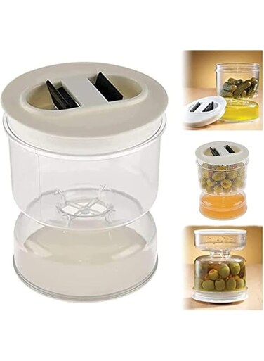 Azonee Pickle and Olive Hourglass Jar, Pickle Flip Jar Separated from Wet and Dry, Pickle Jar with Strainer Flip, Leak-proof Juice Separator, Juice Separator, for Food Storage