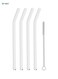 4 Pcs Reusable Clear Glass Straws with Cleaning Brush &acirc;&euro;&ldquo; Shatterproof, BPA-Free, Dishwasher Safe for Hot &amp; Cold Drinks
