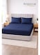 3-Piece Striped Microfiber Fitted Sheet Set King 180x200cm &acirc;&euro;&ldquo; Soft Elastic Deep Pocket 17cm Bedsheet with 2 Pillowcases 50x70cm, Royal Blue Microfiber Royal Blue 180X200+17cm