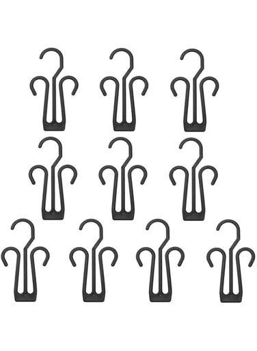 SOLDOUT 10 PCS Portable Plastic Shoe Organizer Hangers Shoes Drying Hooks Slipper Hanger Hanging Sturdy Rack (Black, Pack of 10)