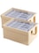 DESALOV Storage Bins for Shelves, Linen Closet Organizers and Storage Baskets with Metal Frame, Extra Large Storage Boxes for Wardrobe Shelf Laundry Room with Lid,2-Pack (Beige, 40 * 27 * 21cm)
