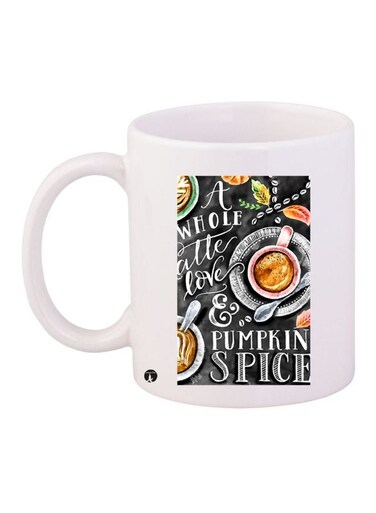 Printed Coffee Mug White/Grey/Yellow