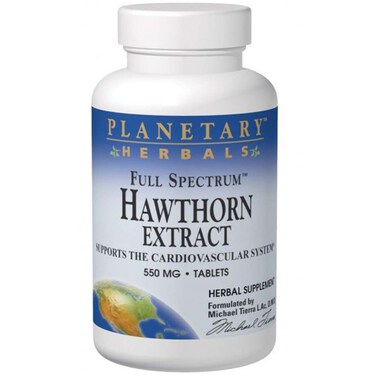 Planetary Herbals Full Spectrum Hawthorn Extract 550 mg, 60 Tablets