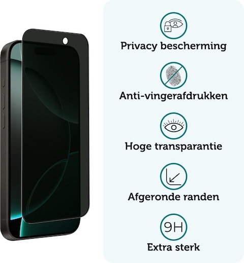 Muzz IPhone 16 Plus Privacy Screen Protector, 3-Pack, 9H Hardness, Anti-Spy, Full Coverage, Case Friendly, Anti-Shatter (iPhone 16 Plus (6.7inch))
