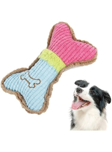 Dog Chew Toy, Durable Squeaky Bone Shaped Plush Dog Toy, Interactive Chewing and Dental Care, Dog Toys Aggressive Chewers Small Meduium Large Breed, Safe for Dogs and Cats and Non-Toxic (1 PC)