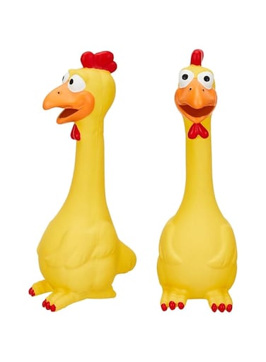 Latex Squeaky Toys, Squeeze Chicken Toy Rubber Chicken Squeaky Dog Toys Horse Toys Fake Screaming Chicken Pet Play Toys Noise Maker Toys for Large Pet Breeds, Play Fetch, Reduce Separation Anxiety
