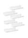 IEEK 6 PCS White Acrylic Floating Shelves Display Ledge,Wall Mounted Nursery Kids Bookshelf,15 Inch Bathroom Wall Shelf and Storage Rack,5mm Thick U Shelf